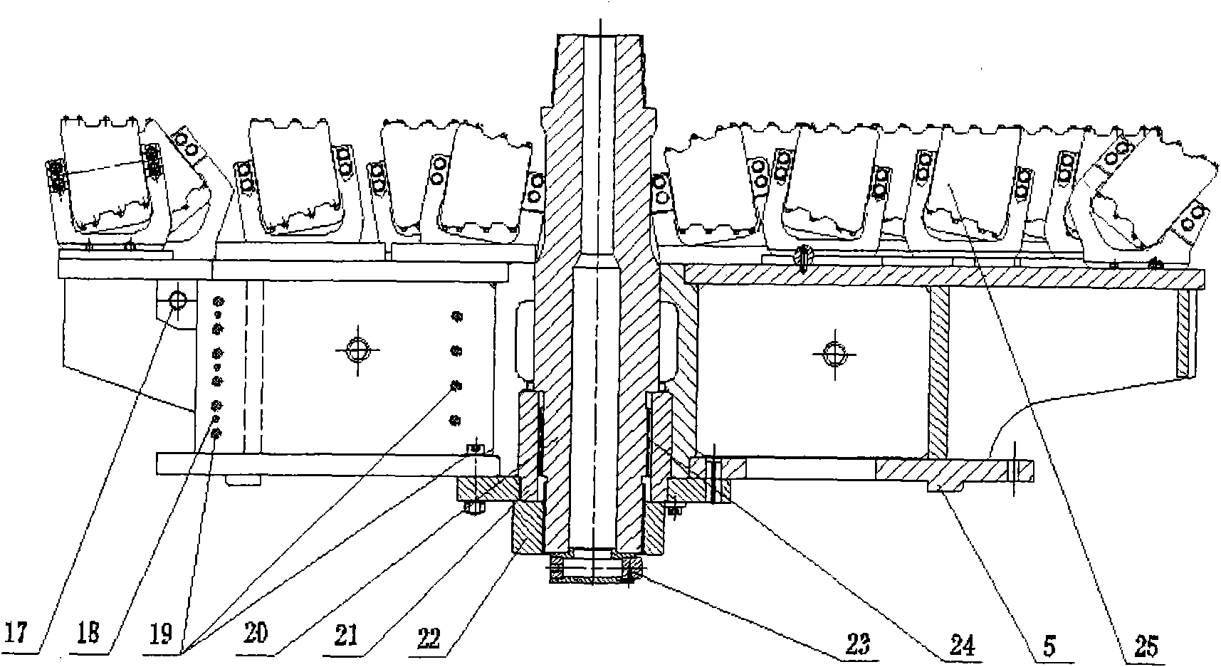 Split type reaming bit for large-diameter raising-boring and assembly method thereof