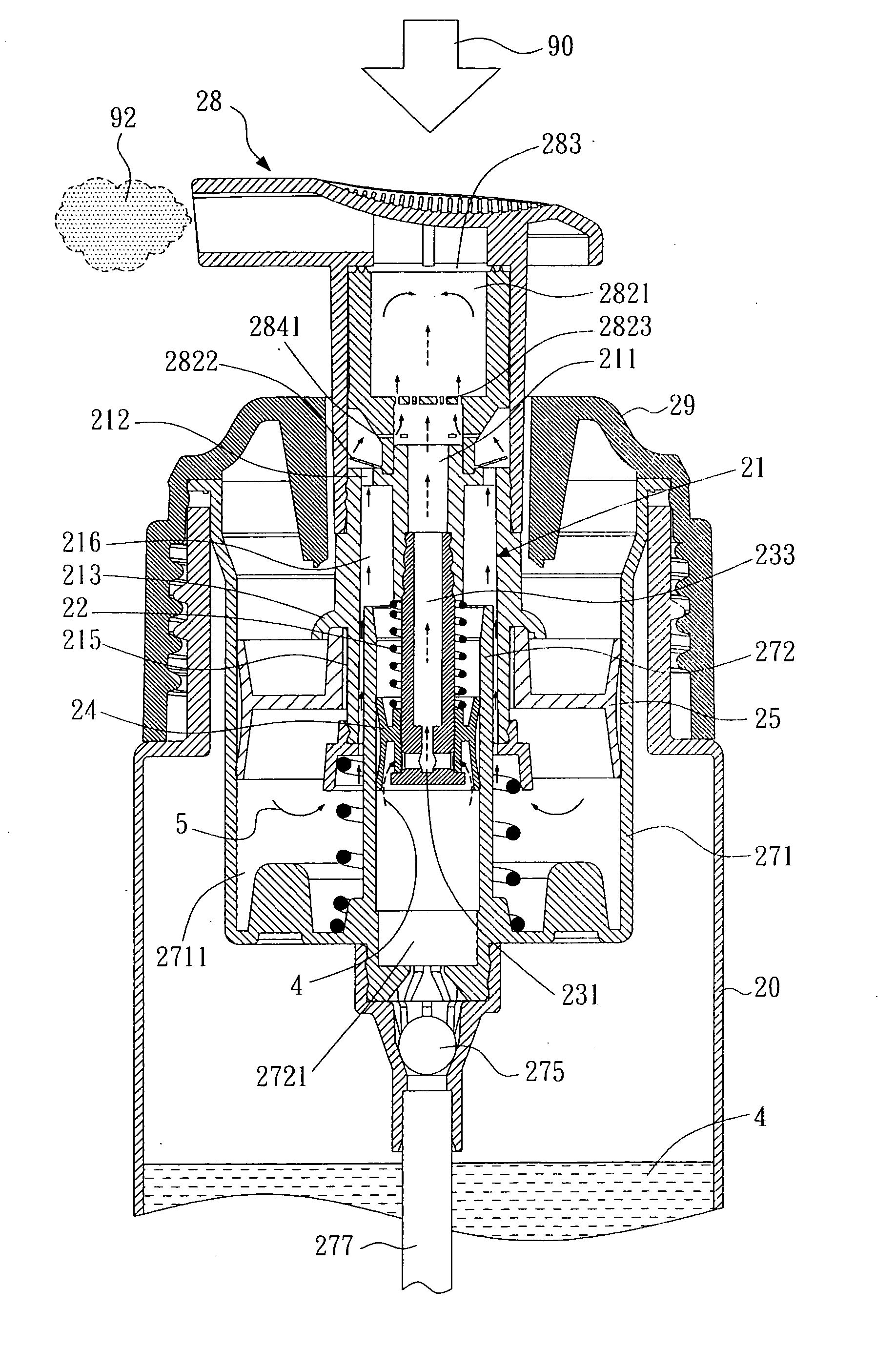 Piston device and a fluid/gas drawing apparatus and a foam producing apparatus using such piston device