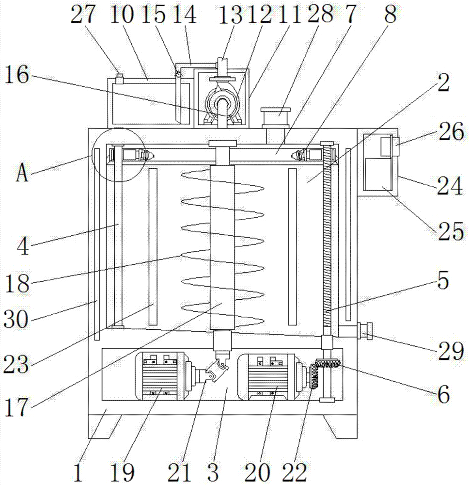 Lubricating oil heating and stirring device capable of being automatically cleaned on basis of large equipment