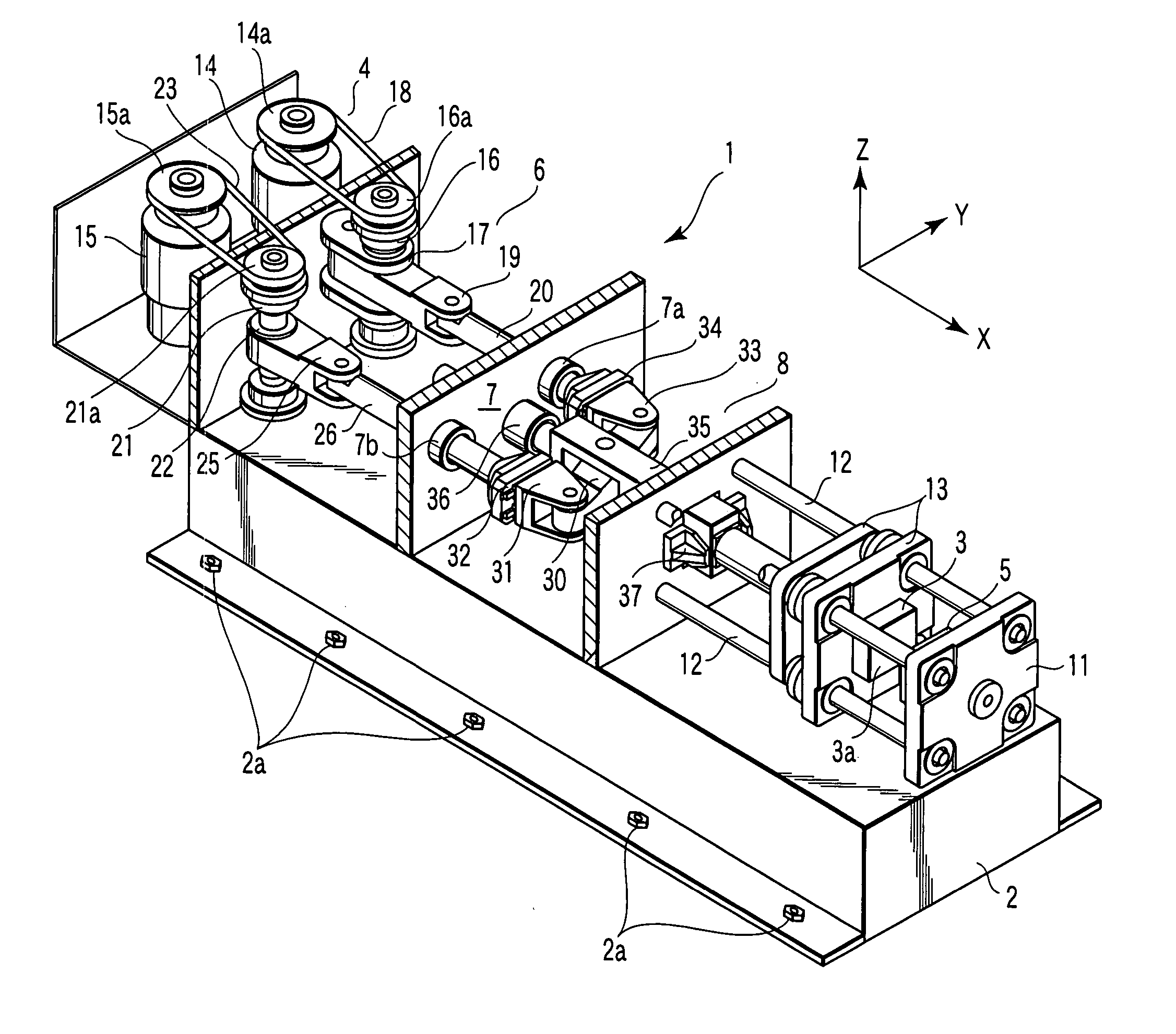 Press mechanism, clamp mechanism, and molding machine using this clamp mechanism
