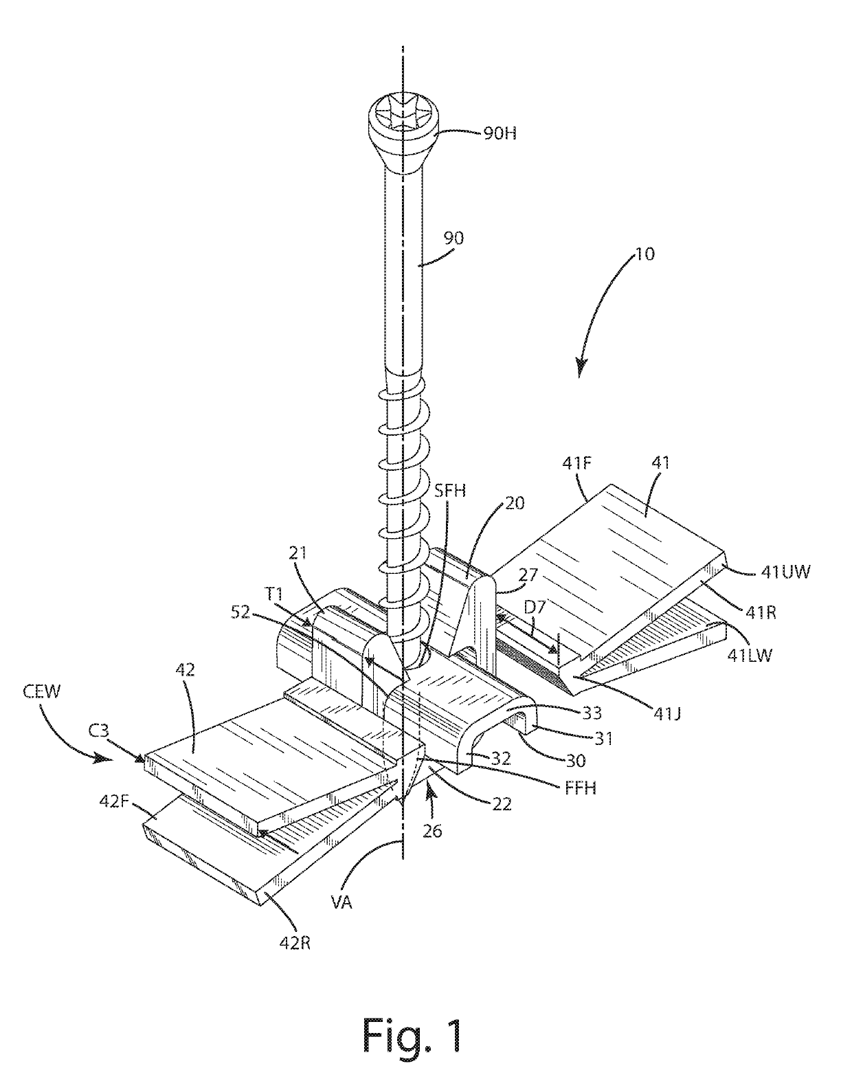 Hidden fastener unit and related method of use