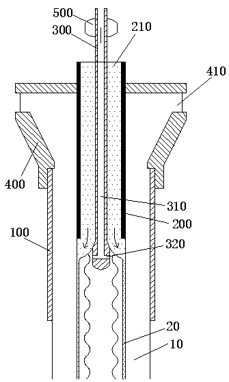 Tube type backflow incense manufacturing device