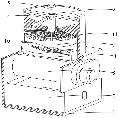 Medicine crushing device with automatic impurity screening function for animal husbandry and veterinary medicine