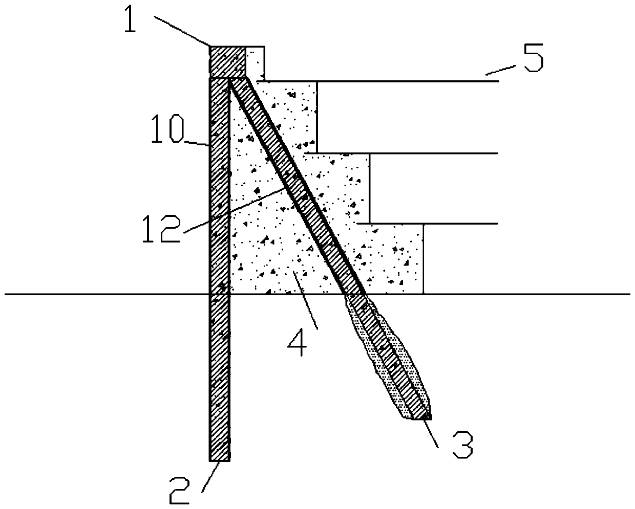 A stability and deformation control structure and construction method of a high-fill embankment near a mountain