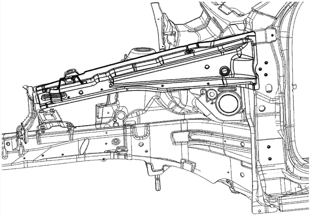 Automotive front cabin upper side beam assembly