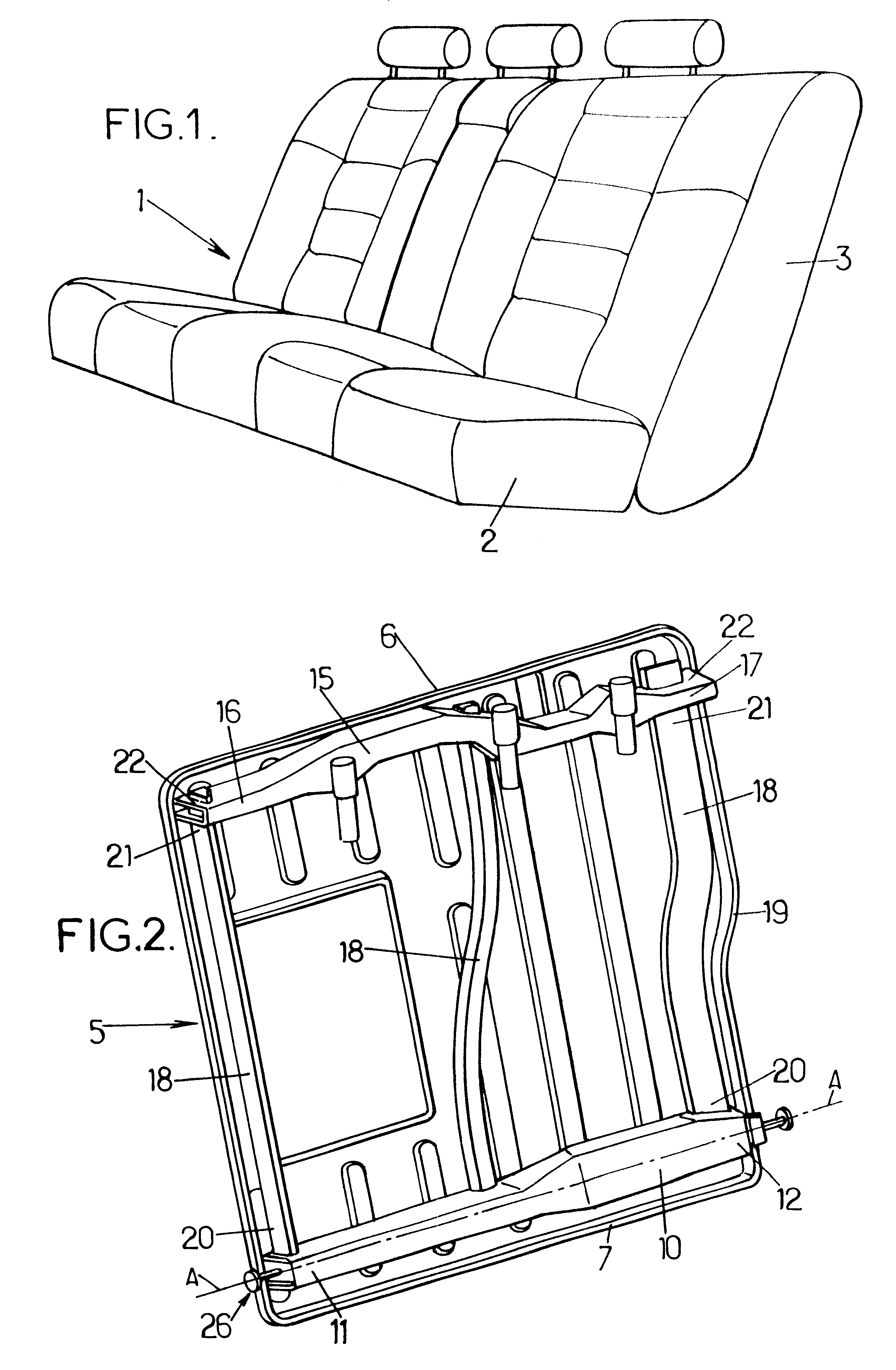 Automobile seat back structure articulated around fitted pivots