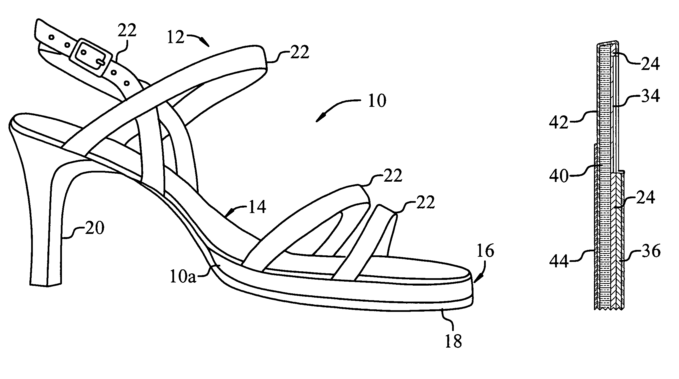 High heel shoe cushion system