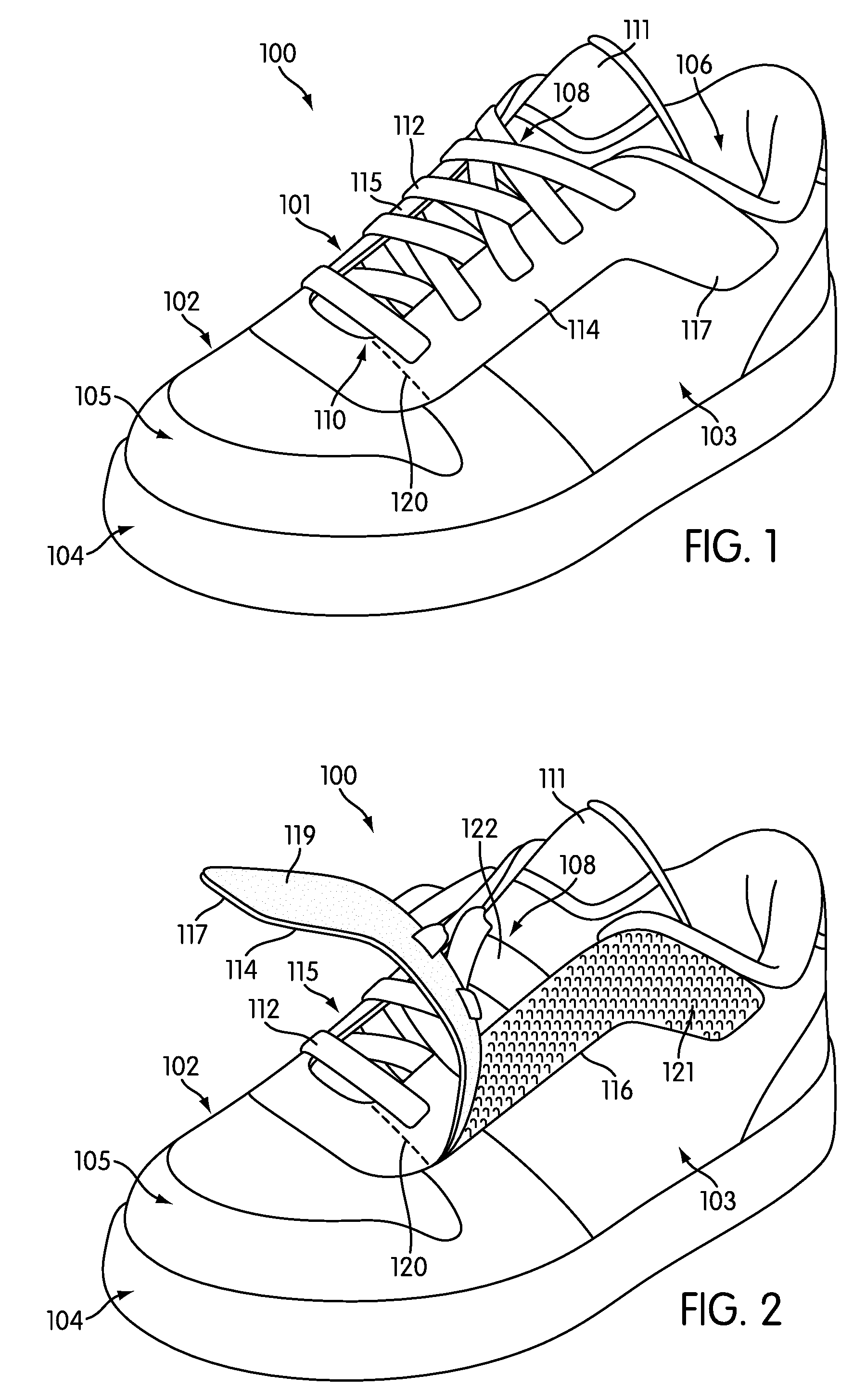 Article of footwear having removable eyelet portion