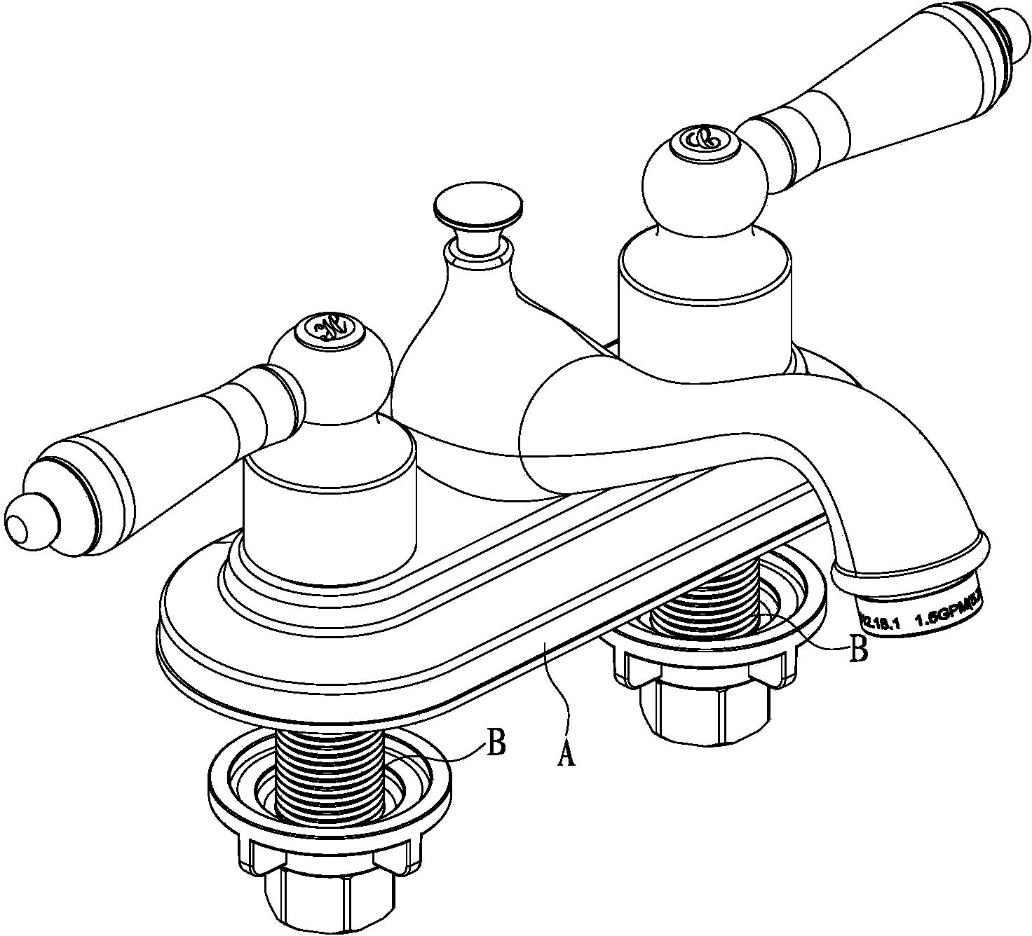 Single-water-path ceramic valve element structure