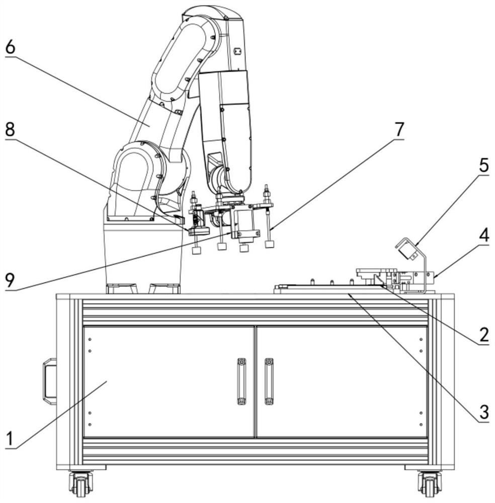 An industrial pallet handling and precise positioning unit