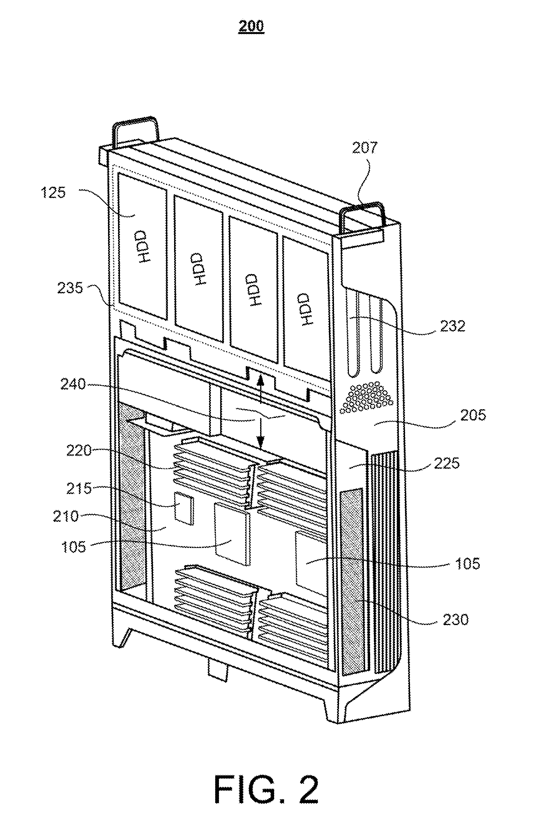 Vertically-Oriented Immersion Server with Vapor Bubble Deflector