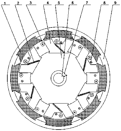 Low-harmonic-content hub motor of electric automobile