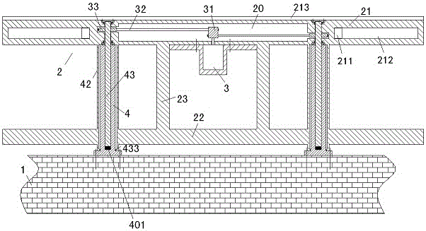 Bridge with liftable guardrails and capable of preventing over travel