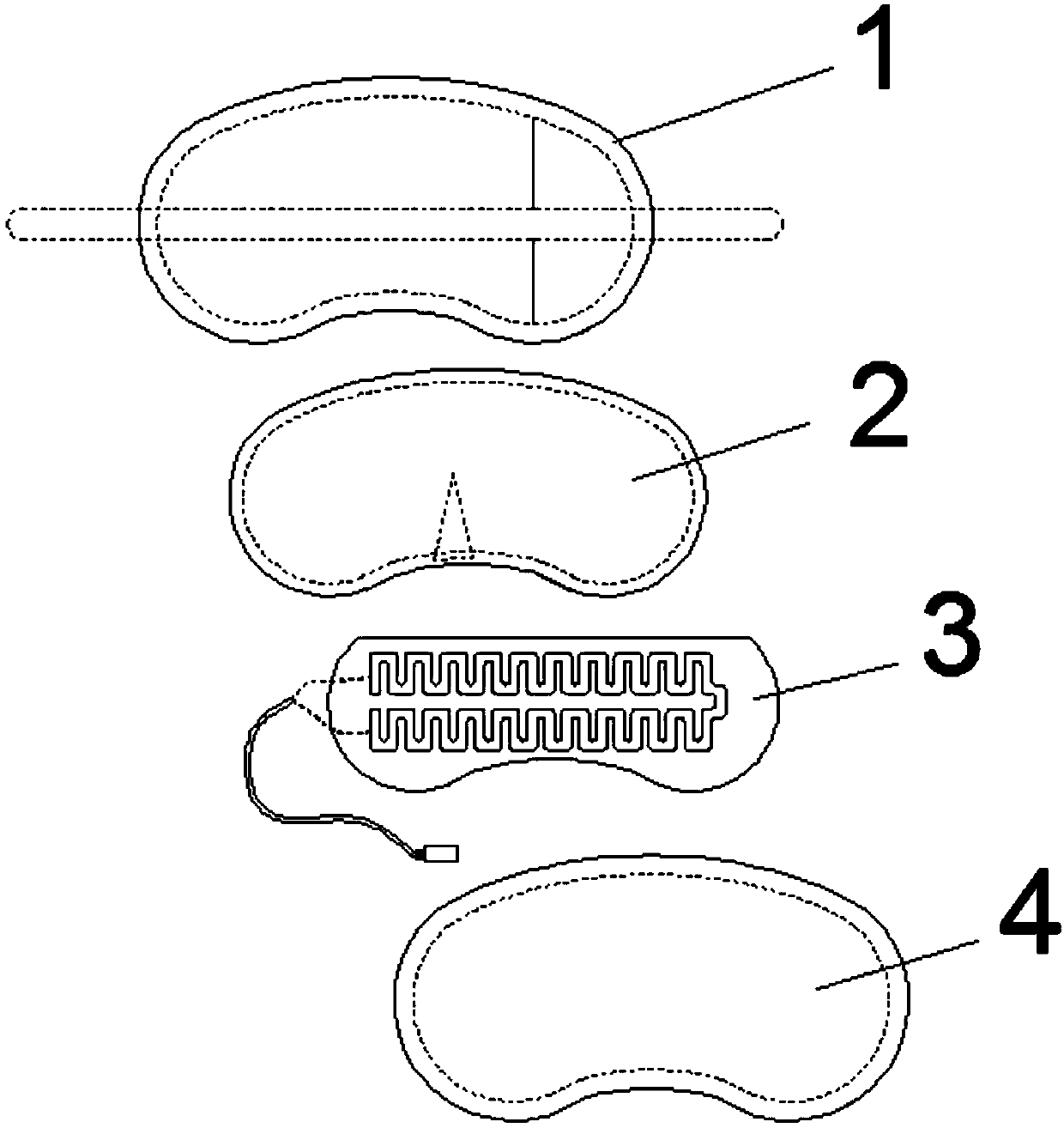 Traditional Chinese medicine eye protection hot compress eye patch and medicine bag formula thereof