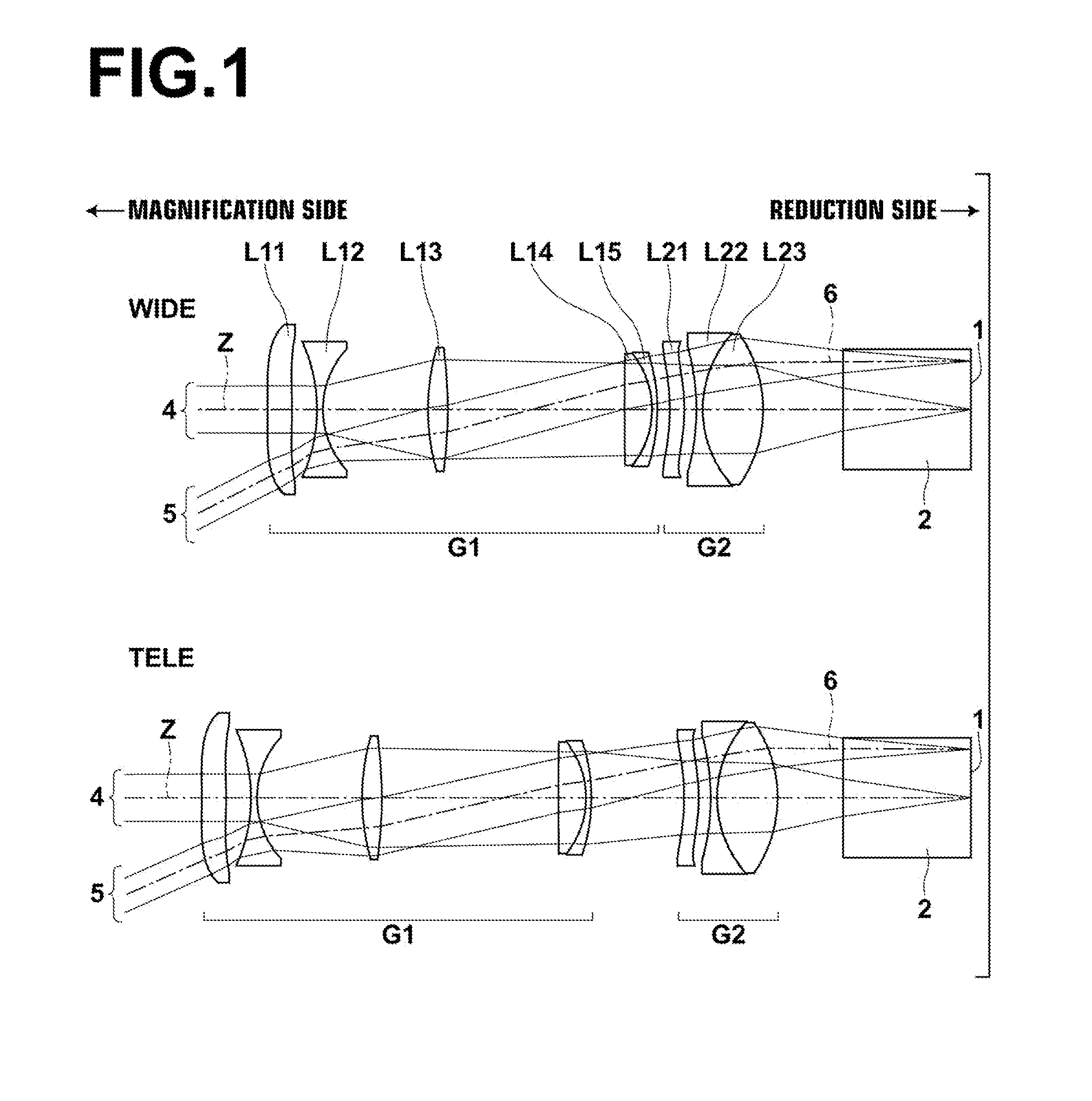 Variable magnification projection optical system and projection display apparatus