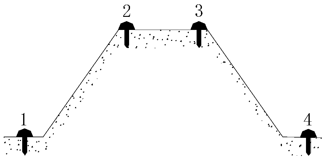 Converting method of horizontal displacement monitoring deformation amount of sectional dike