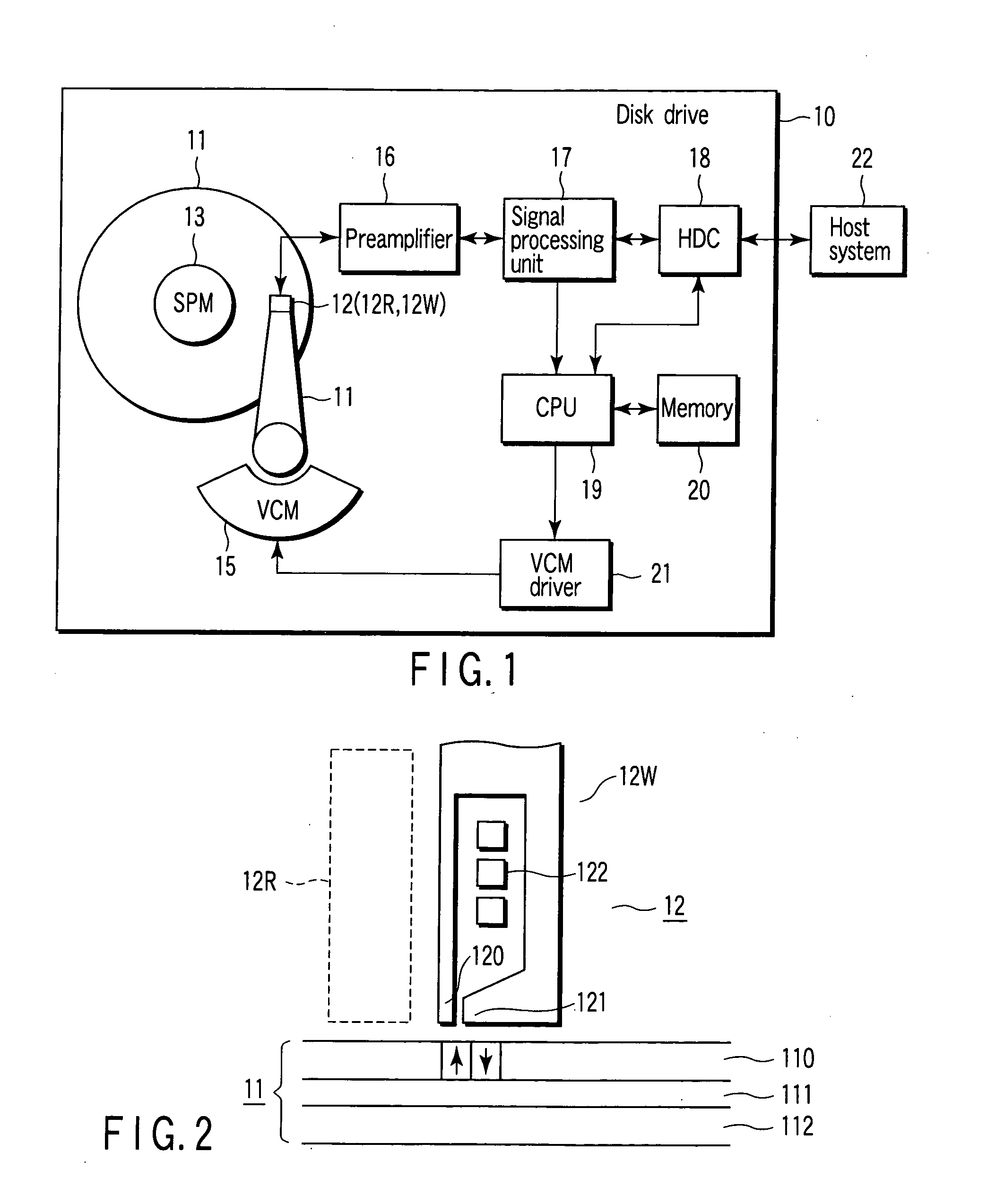 Disk drive having a magnetic head for perpendicular magnetic recording