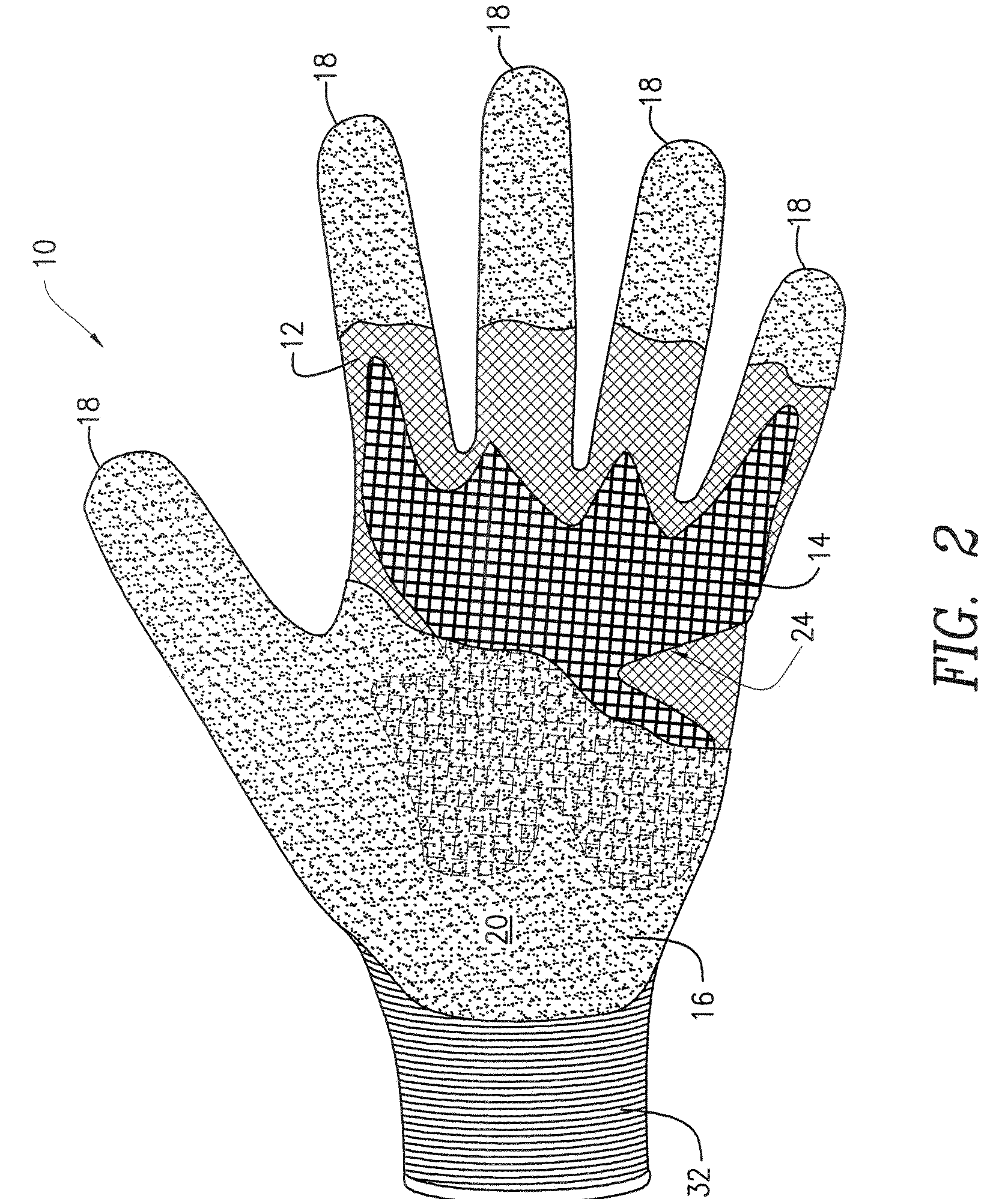 Gloves with reinforcing elements and methods for making same