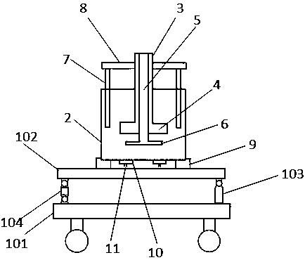 Double-blowing molten iron desulfurization device