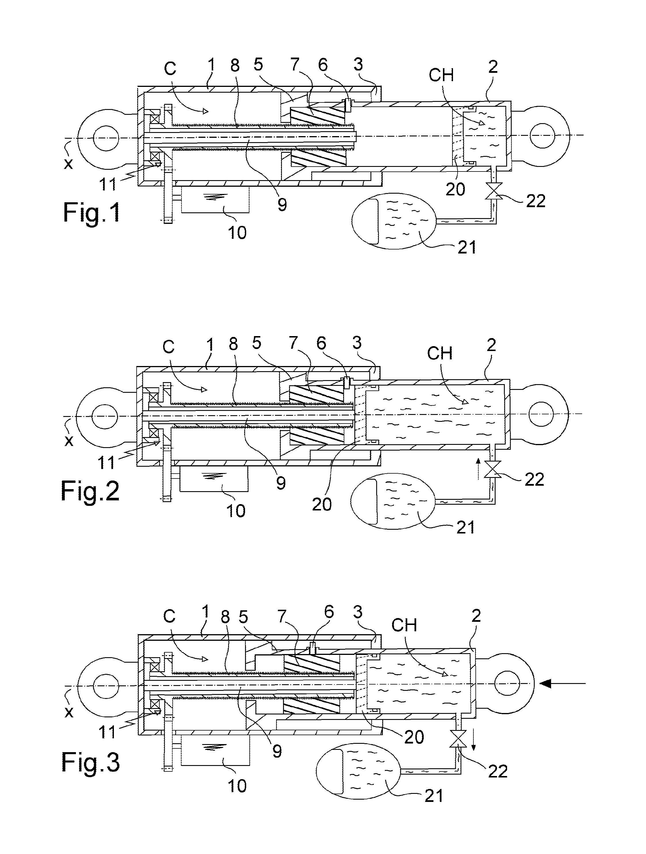 Mechanical actuator with a hydraulic damper device