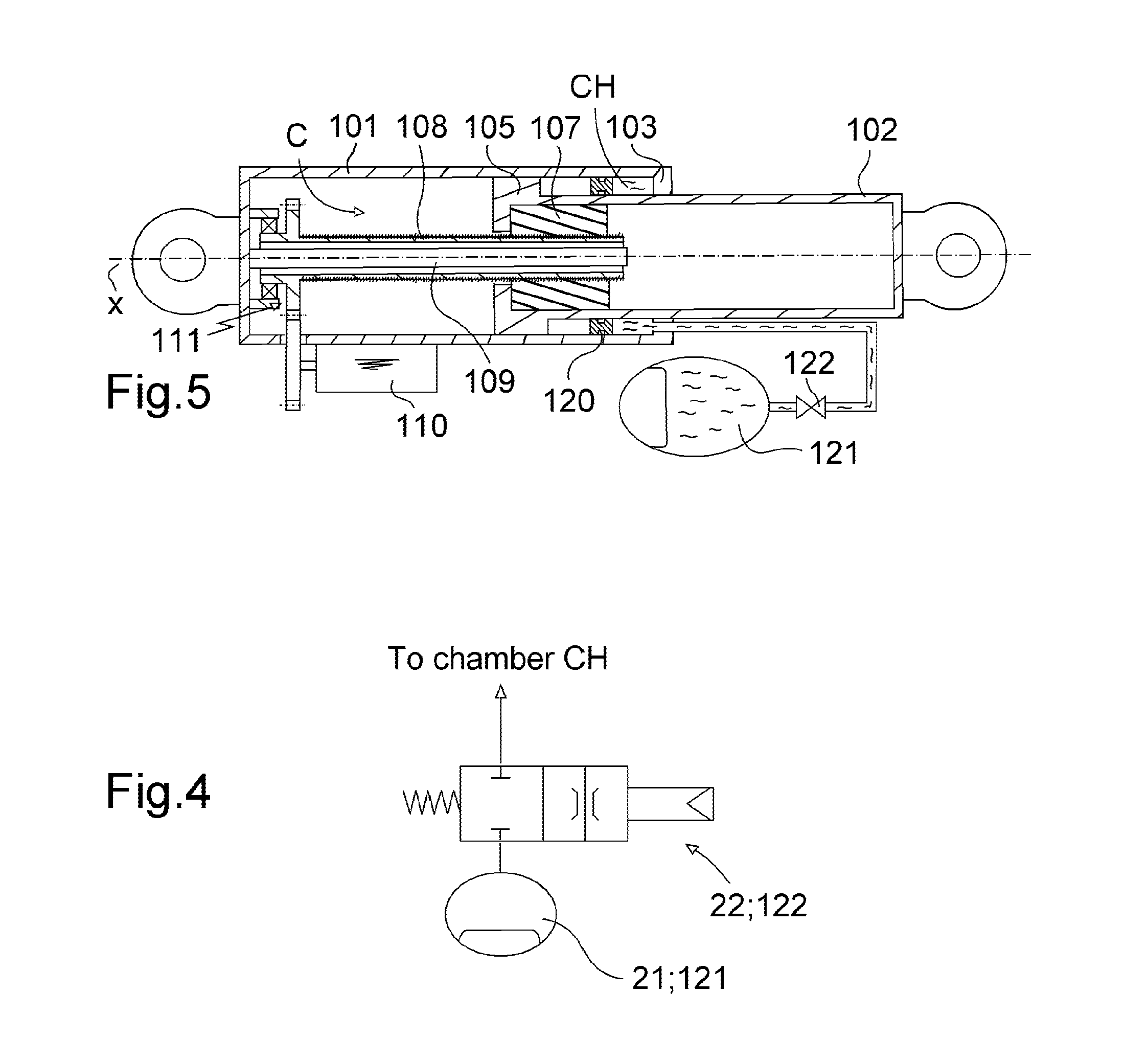 Mechanical actuator with a hydraulic damper device