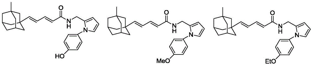 Compound containing alcoxyl phenyl group and diene adamantane structure and preparation method and application thereof