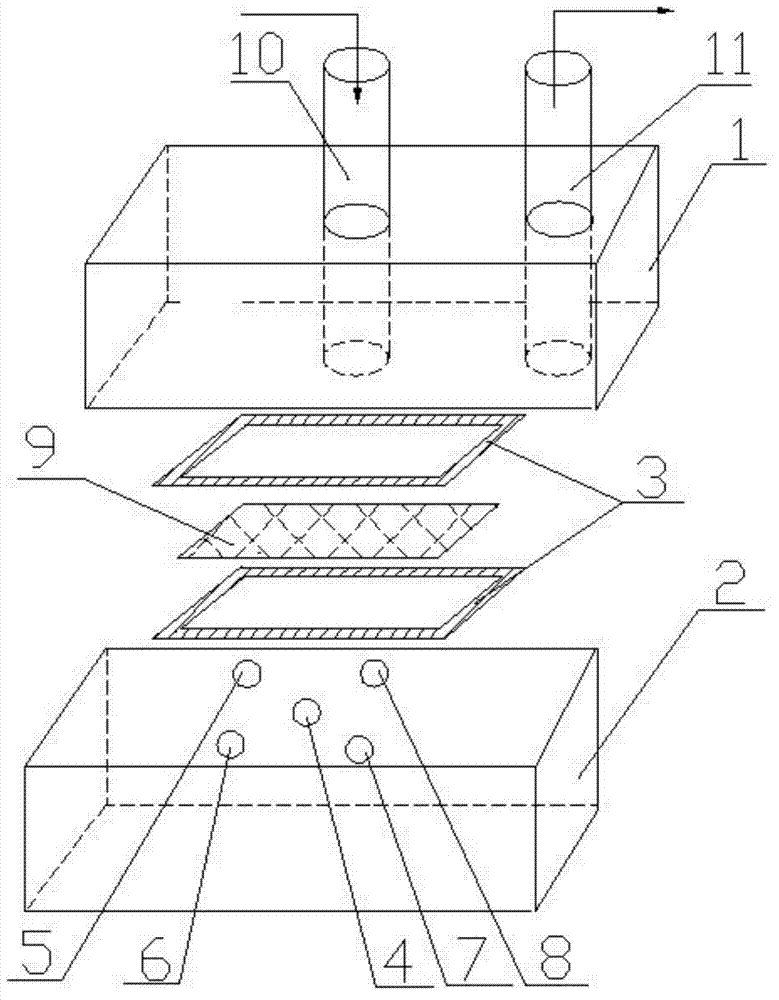 Device and method for testing intrinsic permeability of radial surface of fiber fabric