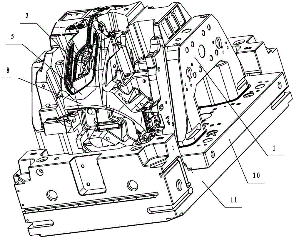 Ejection device for bumper mould