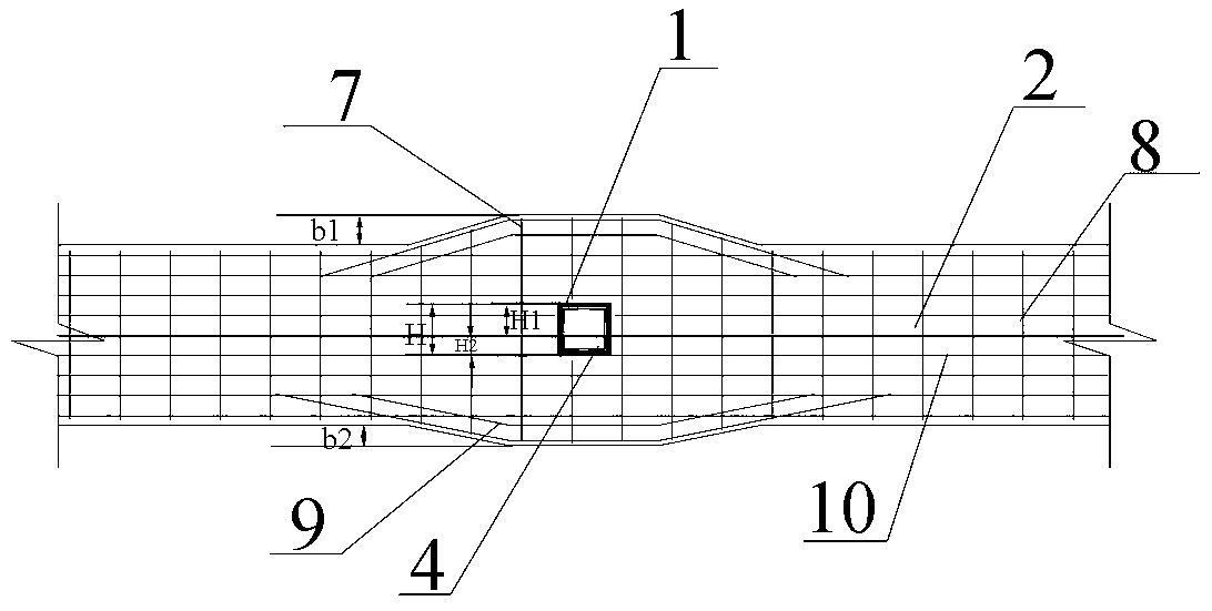 Joint for enabling independent latticed column to pass through inner supporting beam and construction method for joint