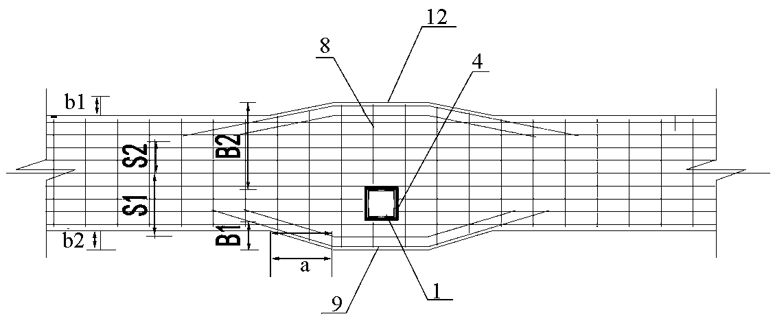 Joint for enabling independent latticed column to pass through inner supporting beam and construction method for joint