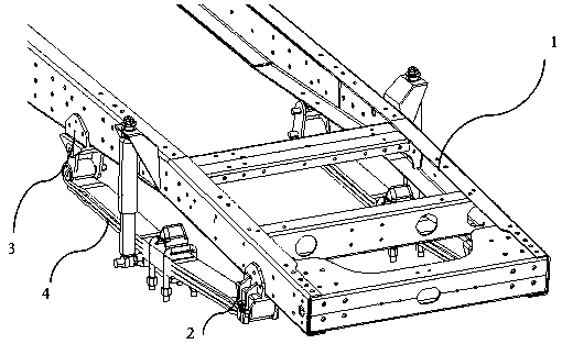 Offset connection fixing structure of center lines of plate springs and center lines of lower wing surfaces of longitudinal beams