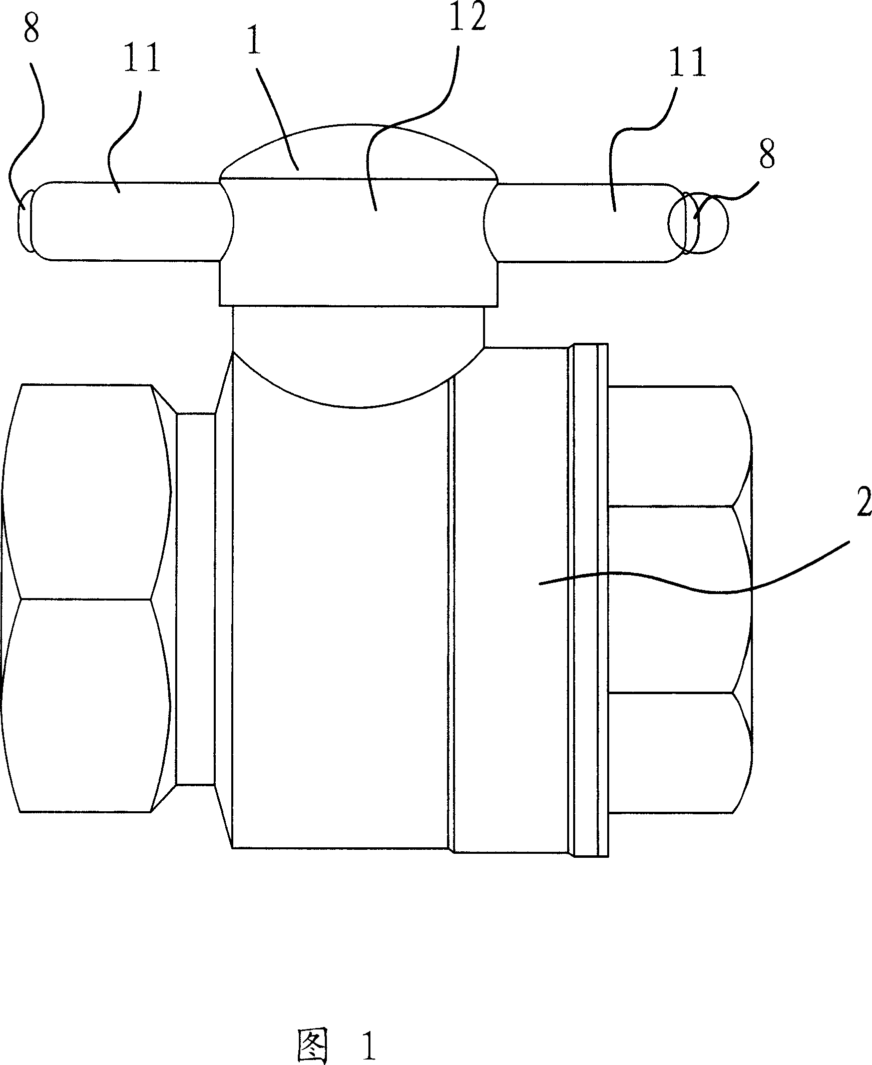 Connection structure for ball valve handle