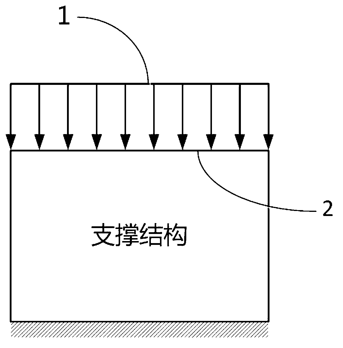 Topological optimization design method under solid weight pressure load and based on constraint equation