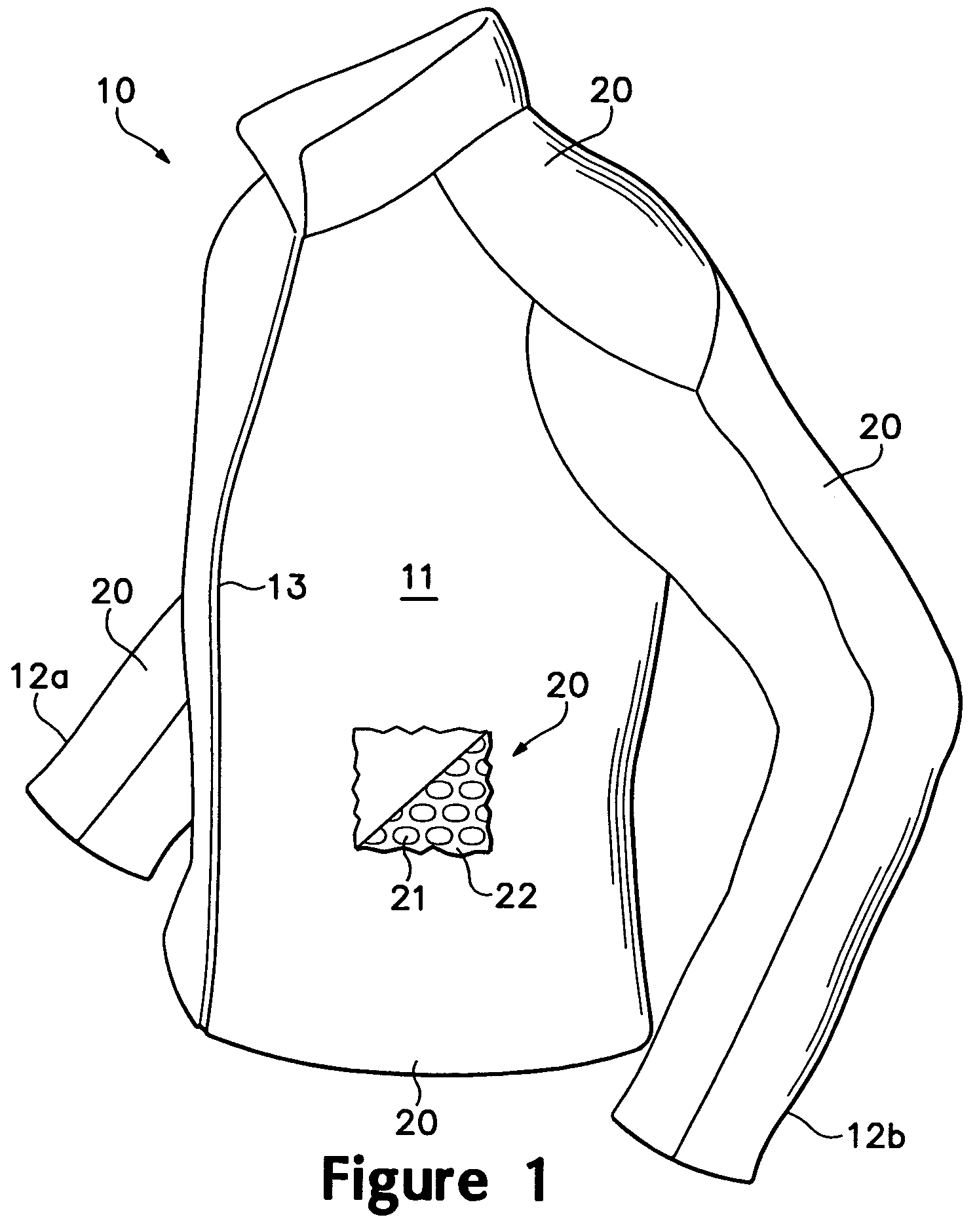 Article of apparel incorporating an embossed material