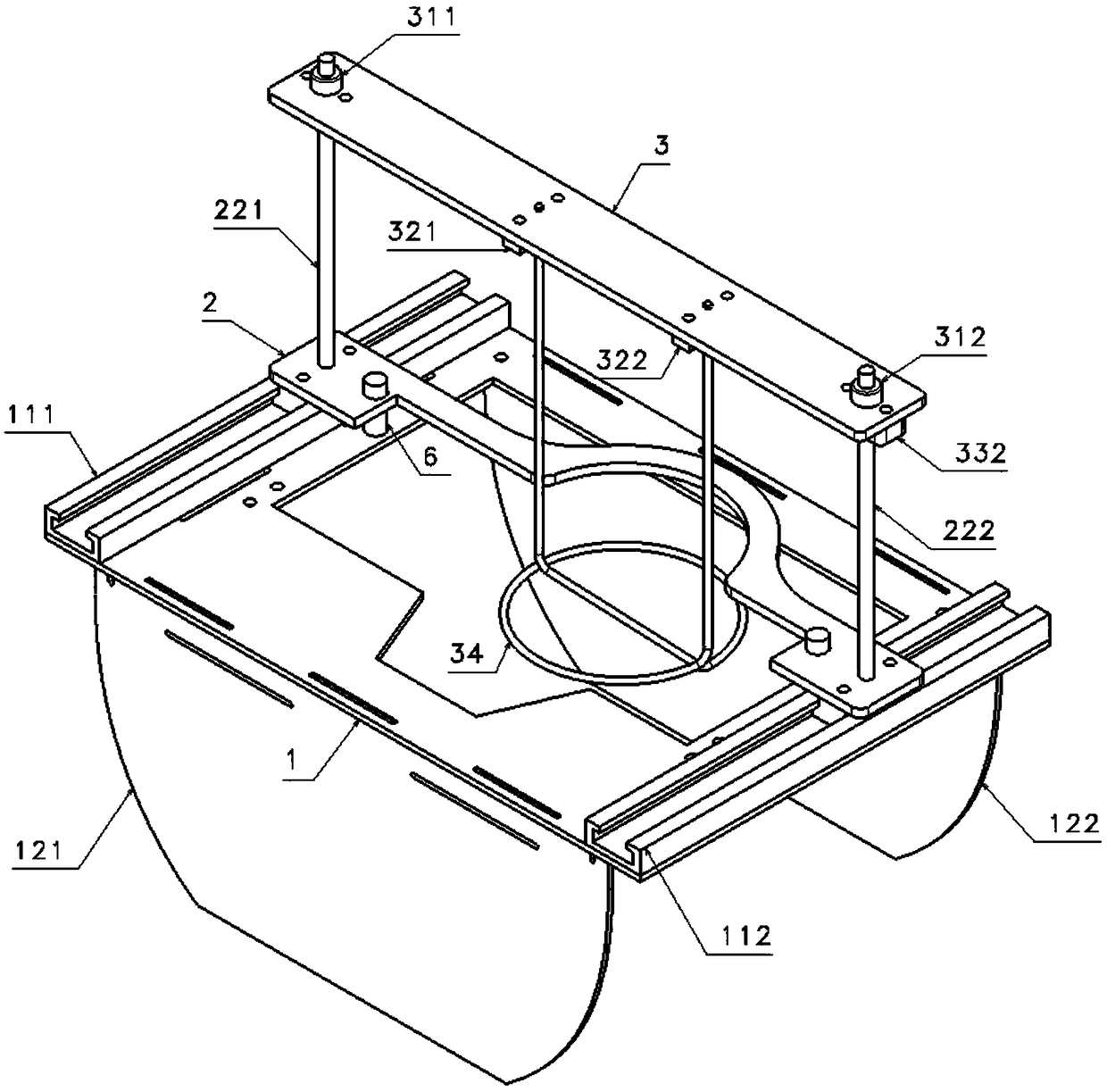 Cutting device of camera shock absorbing sponge