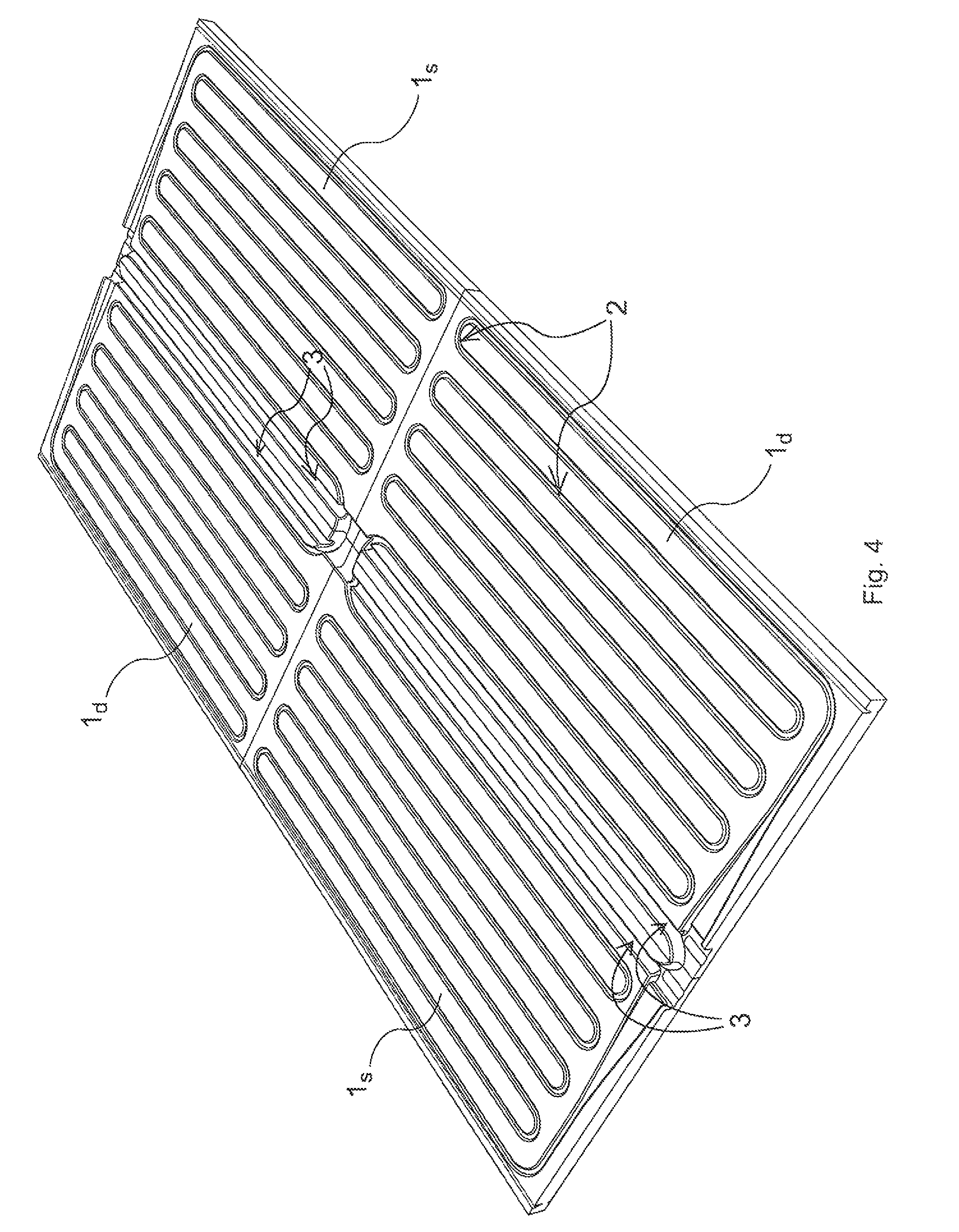 Modular, prefabricated radiant panel with integrated headers