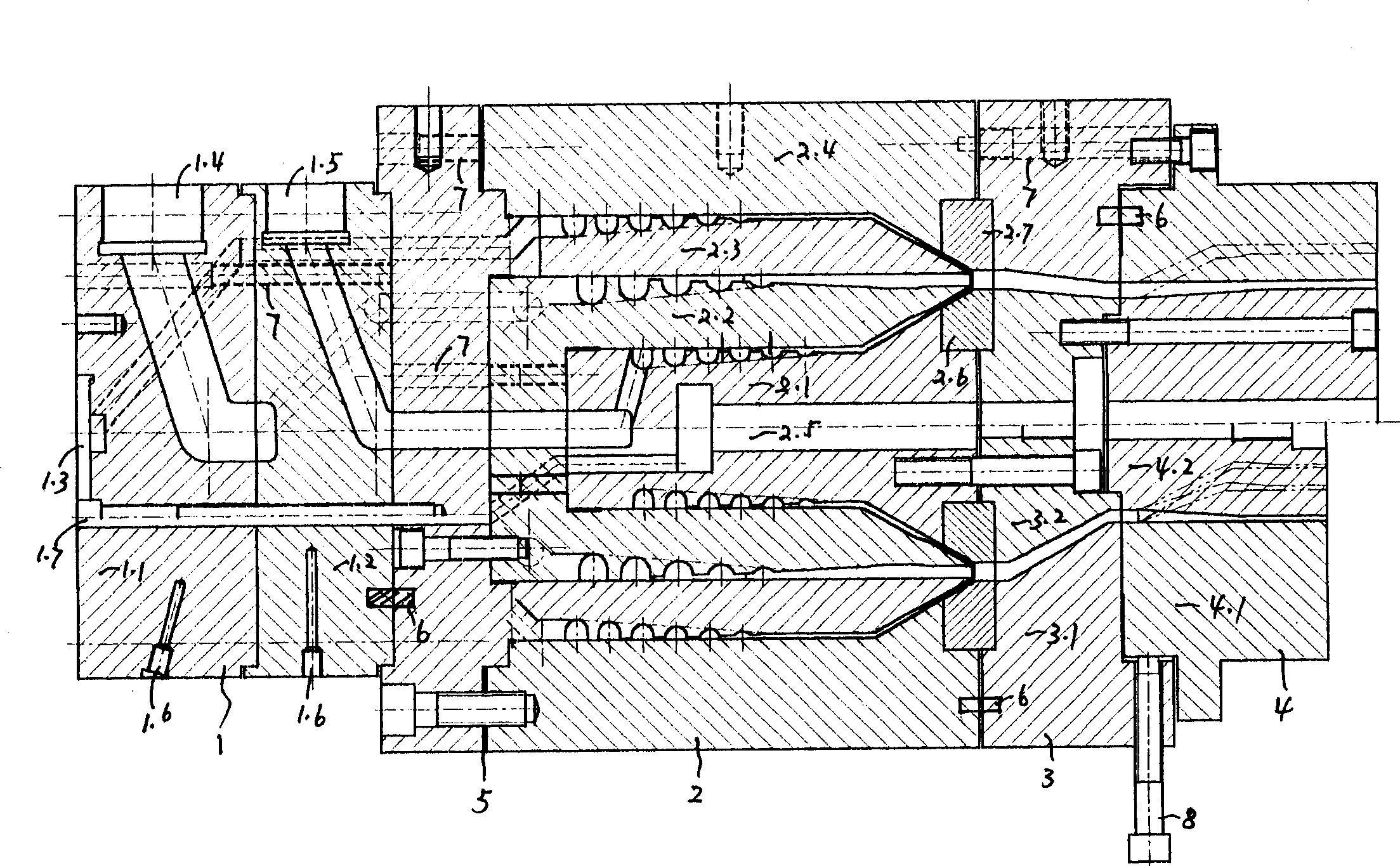 Improved coextruder for forming multi-layer composite plastic pipe