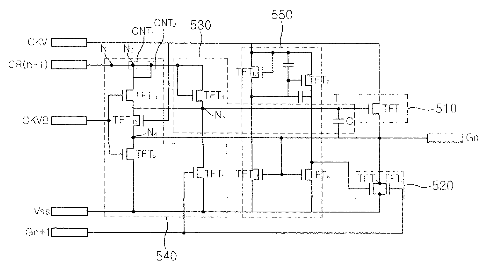 Gate driver, and thin film transistor substrate and liquid crystal display having the same