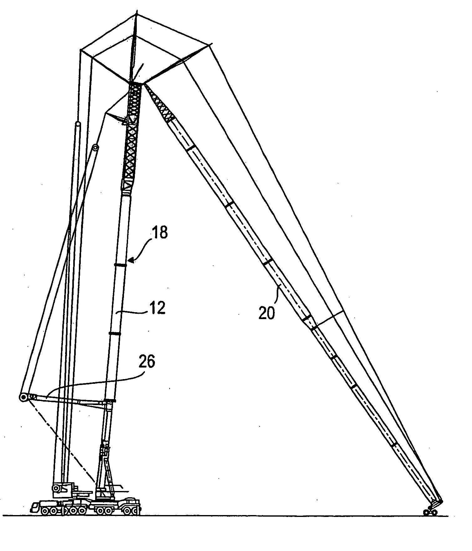 Method for erecting a crane boom