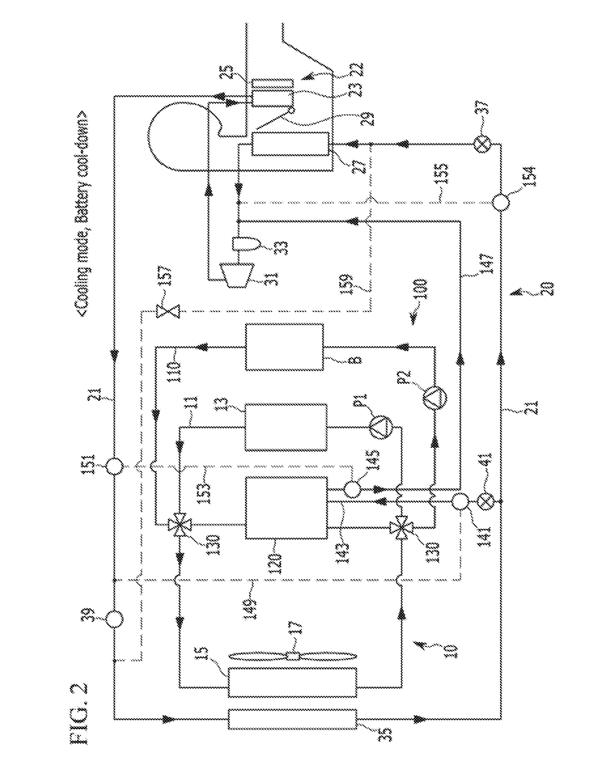 Battery cooling system for a vehicle