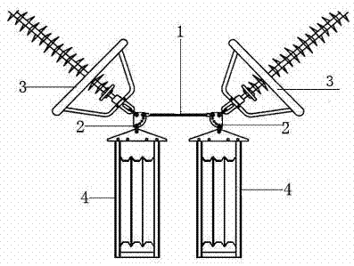 Construction method for parallel suspension of lead trolleys by using V-shaped strings