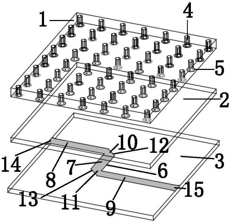 Novel microstrip line packaging structure of substrate integrated gap waveguide