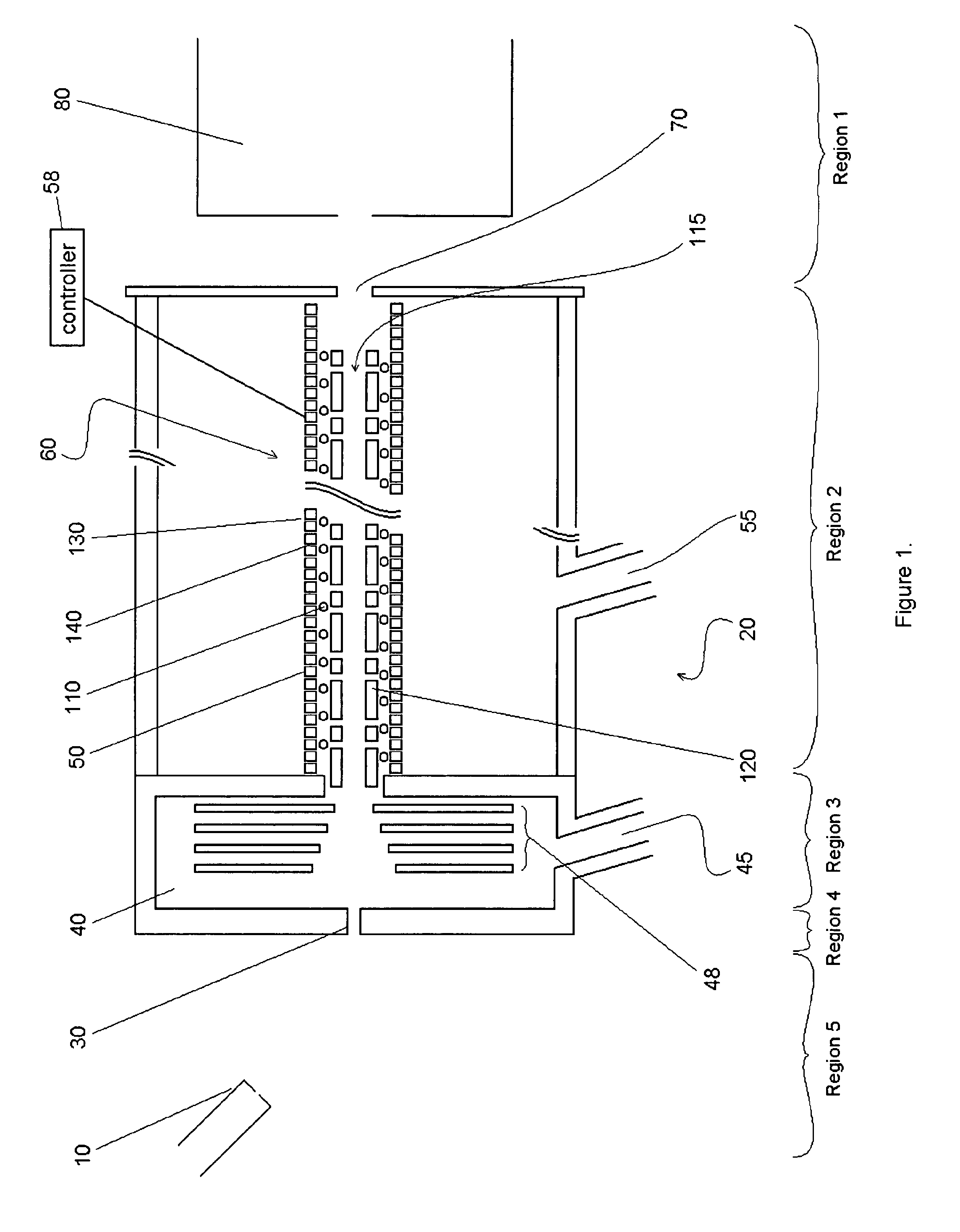 Ion transfer tube with spatially alternating DC fields