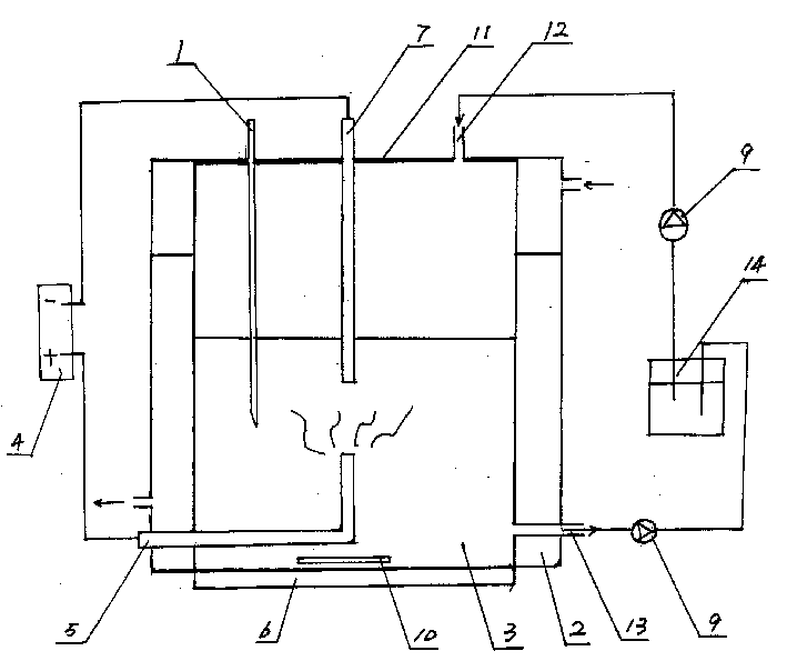 Apparatus for degrading organic pollutant of water solution by plasma