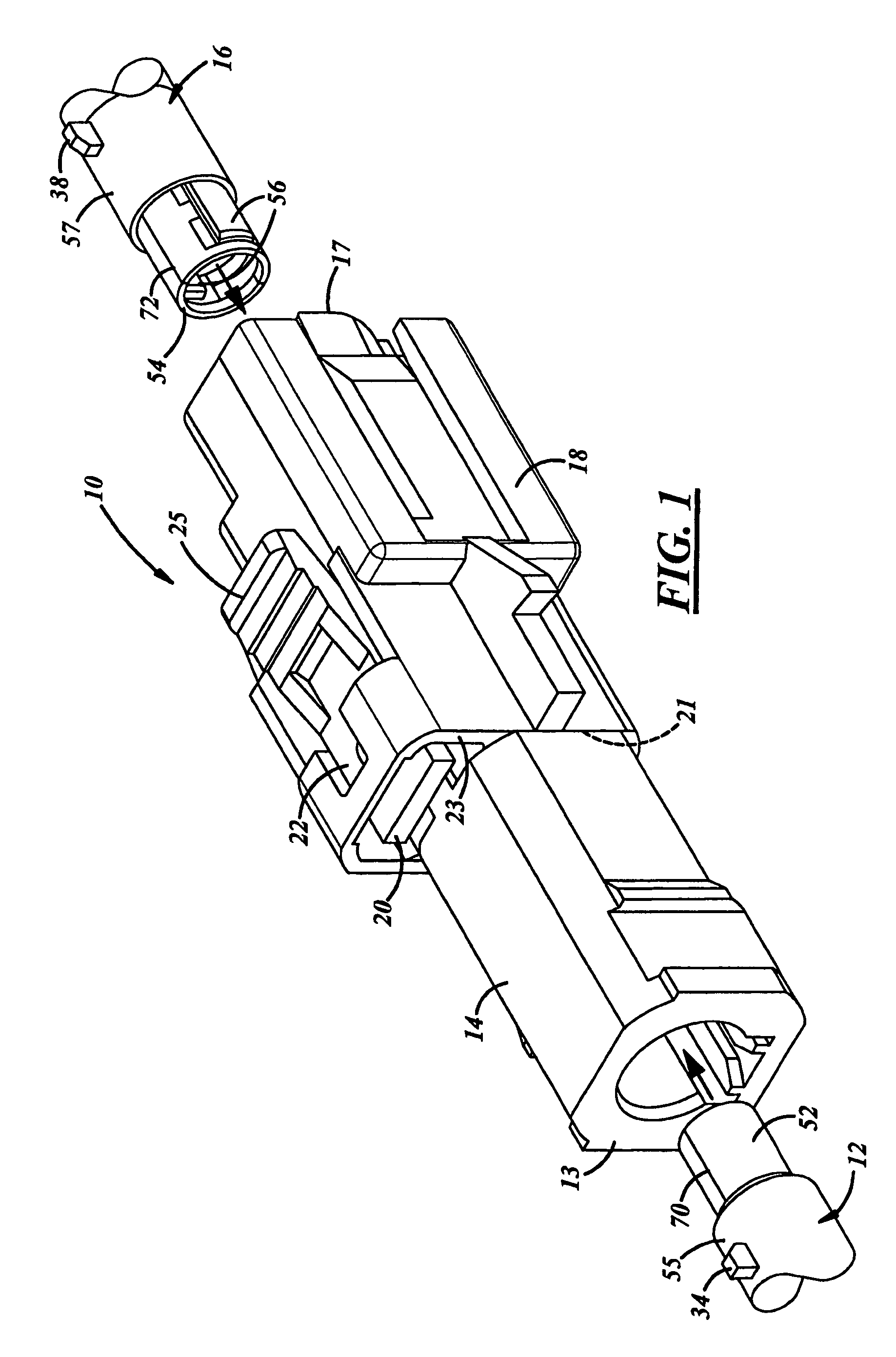 RF connector with integrated shield