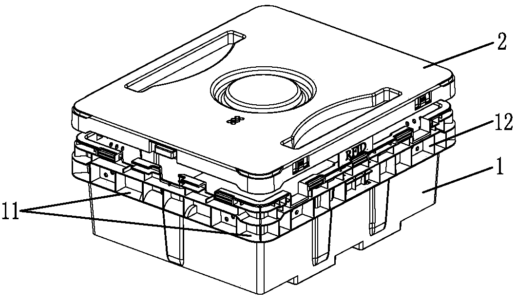 Electronic packing box stacking structure and method