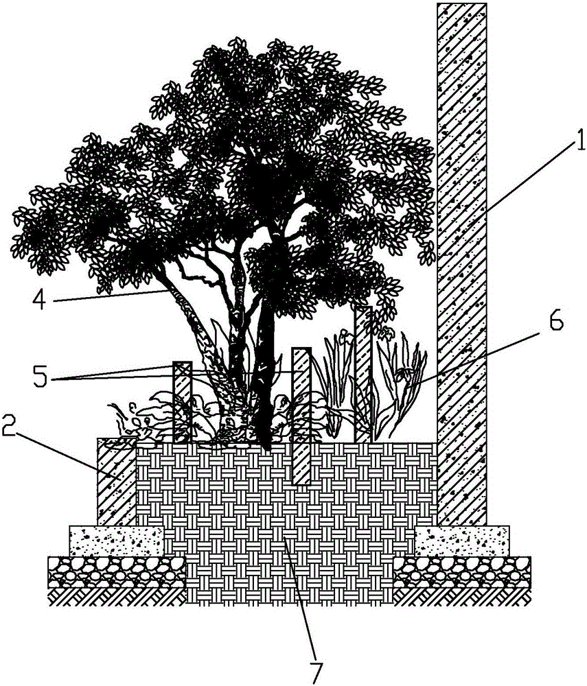 Building method of composite landscape wall