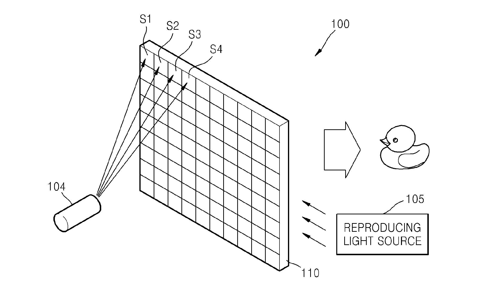 Optically addressable spatial light modulator divided into plurality of segments, and holographic three-dimensional image display apparatus and method using the light modulator