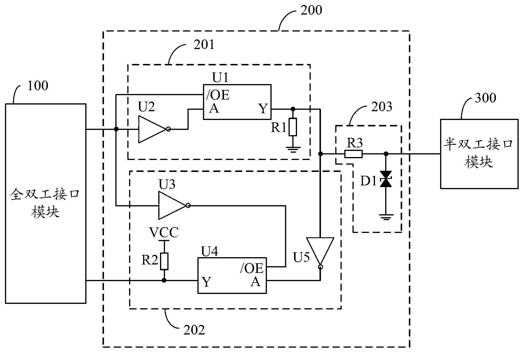 Interface switching circuit and device