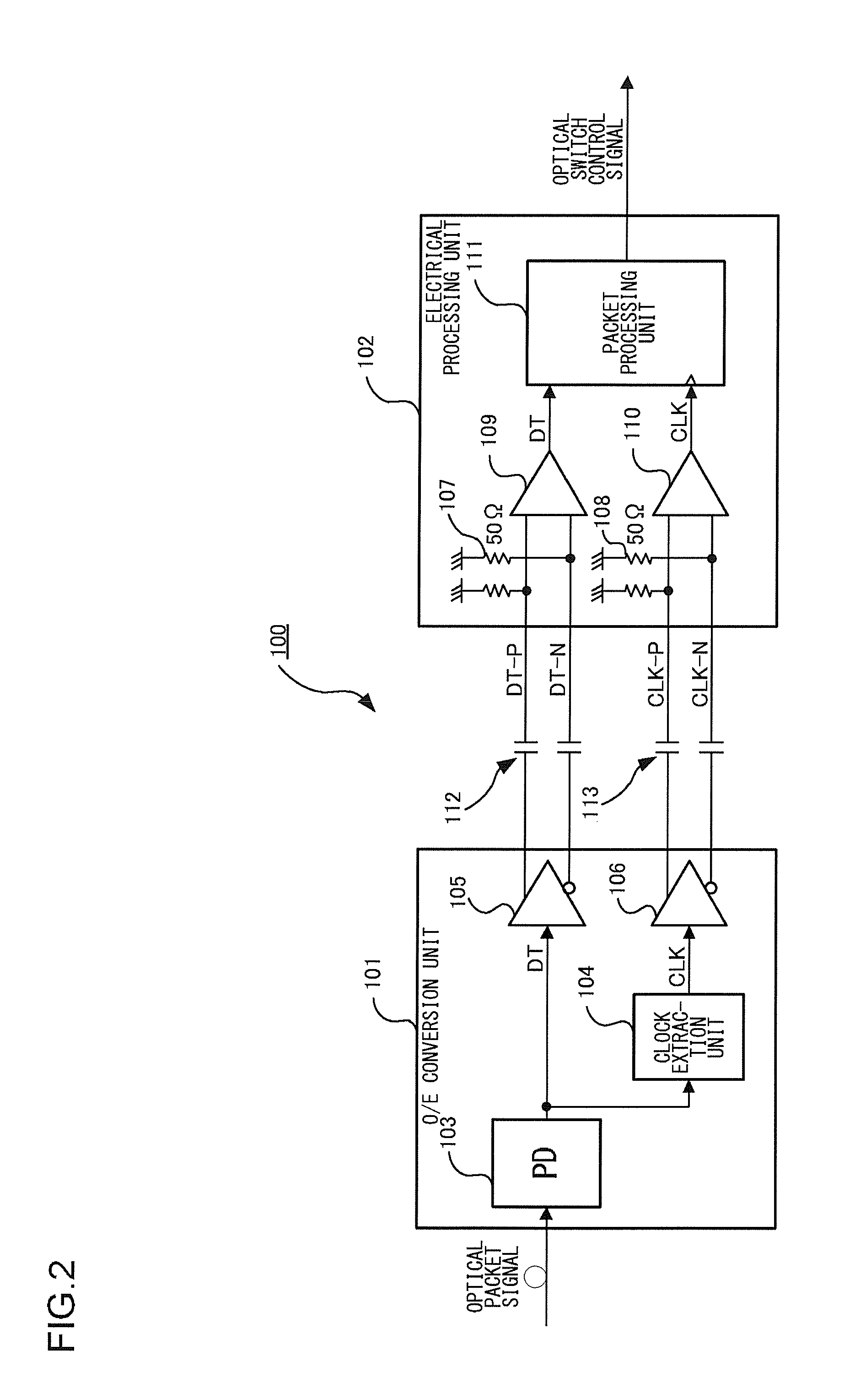 Optical packet switching apparatus